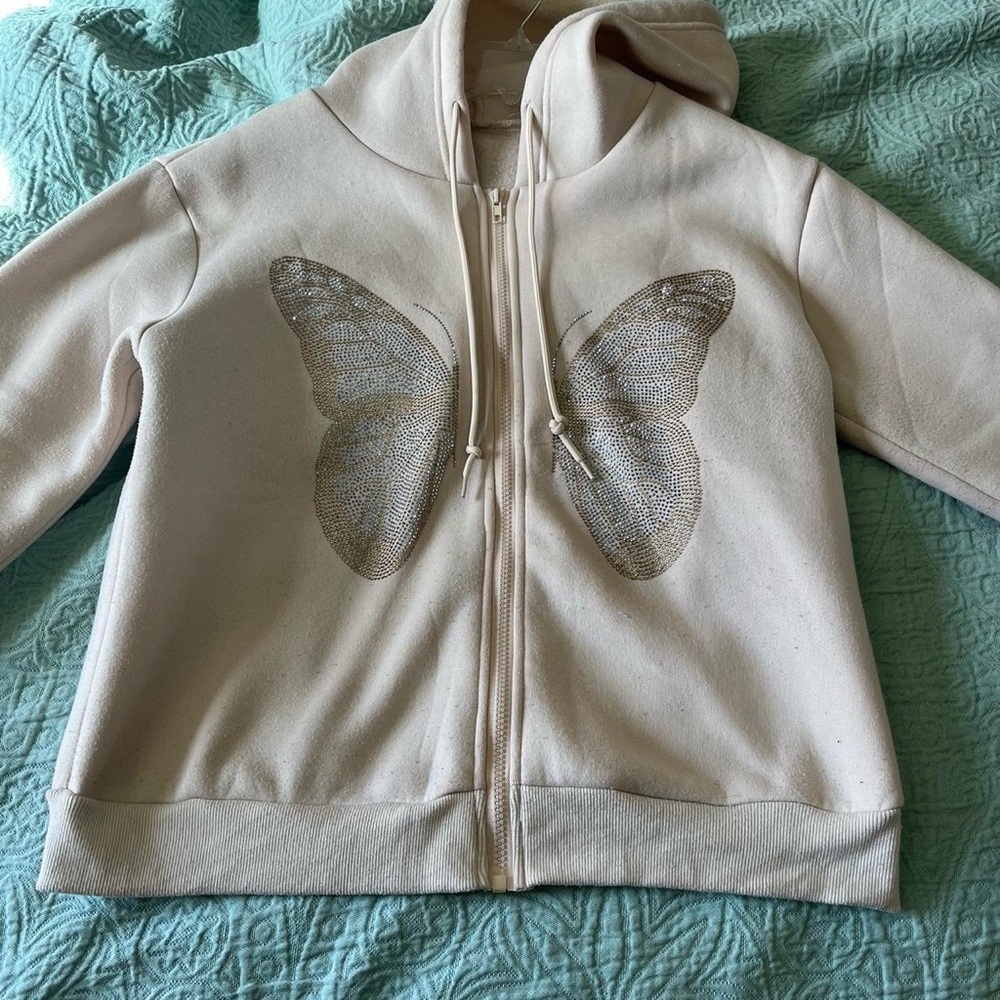 Butterfly gem zip up jacket!
